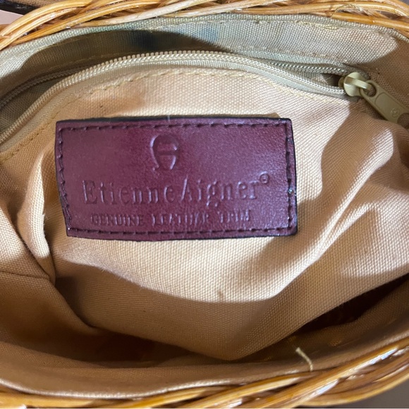 Vintage Etienne Aigner Wicker and Leather Crossbody Handbag - Picture 12 of 14